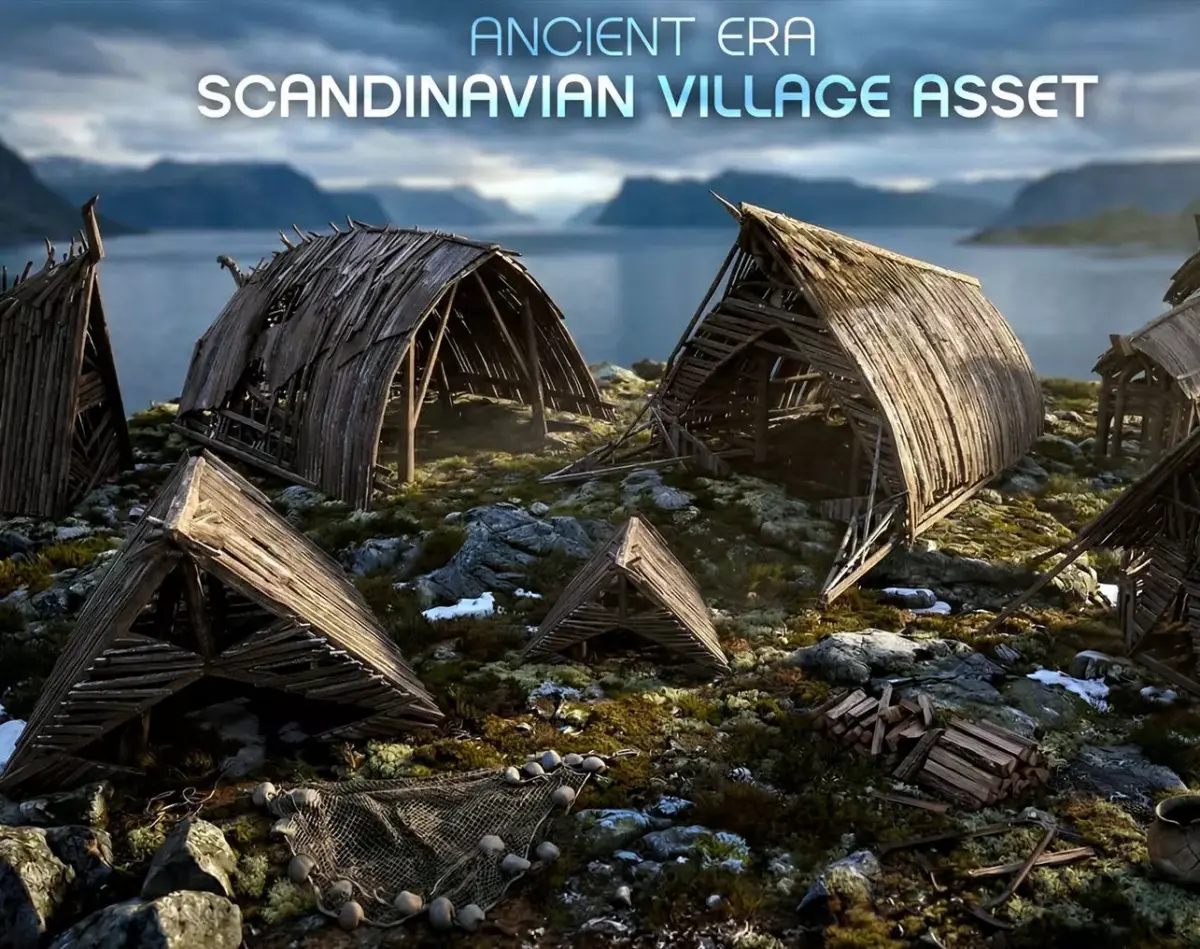 Nordic Village Asset Pack Low-poly 3D model
