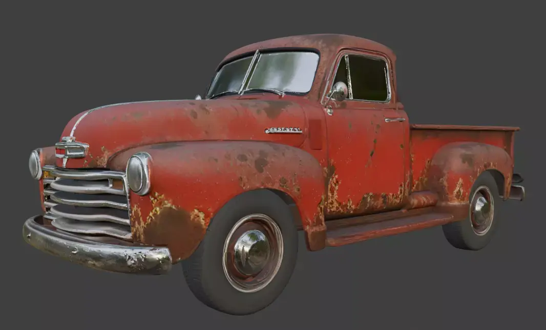 Vintage Rusty Pickup Truck 3D Model 3D model 39