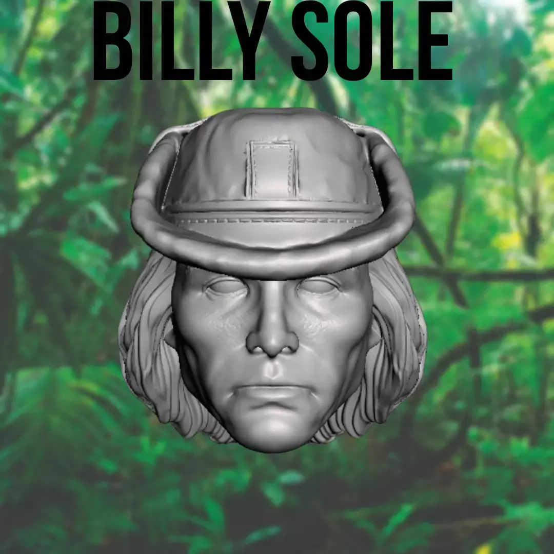 Billy Sole 3D Printable Head Sculpt with M16A2 and Mossberg 500 3D print model