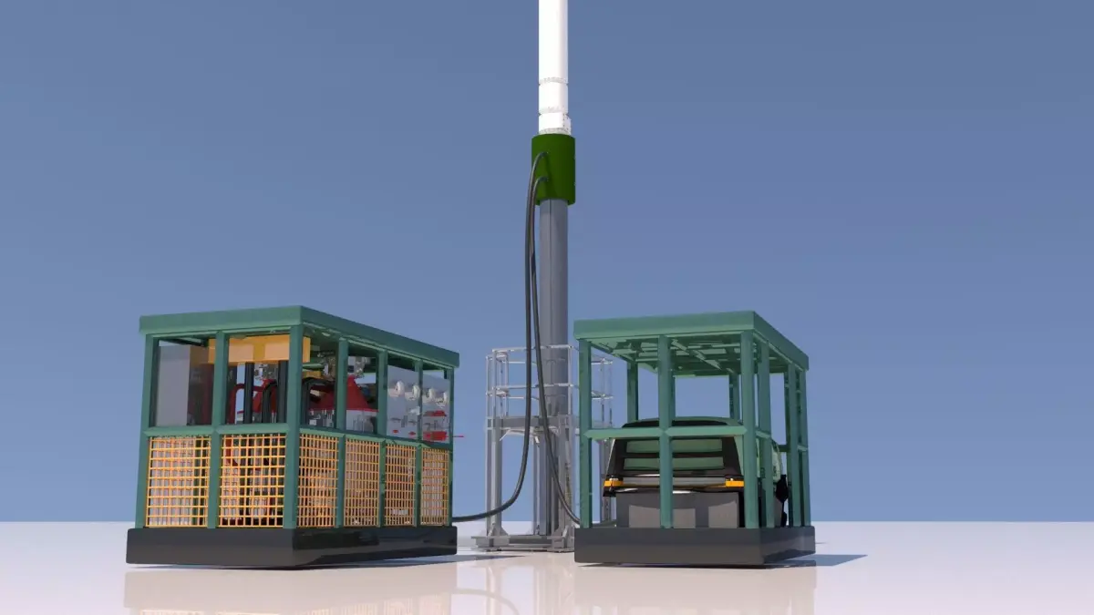 Hydraulic Hammer with Powerpack and Compressor 3D model