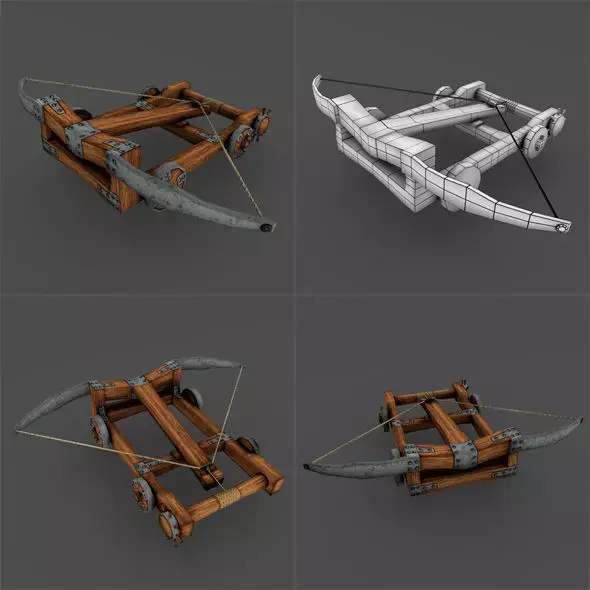 Ballista rigged Animation LowPoly Free low-poly 3D model