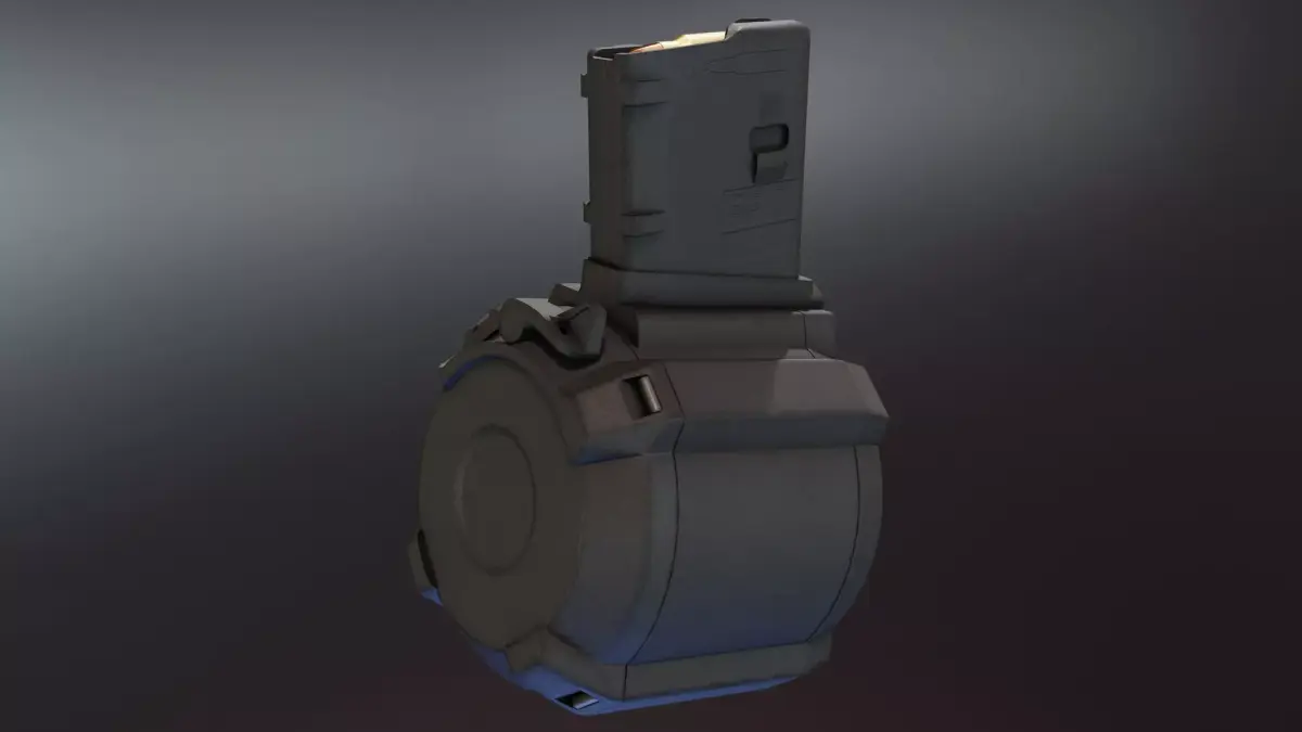 PMAG D50 Drum Magazine Low-poly 3D model