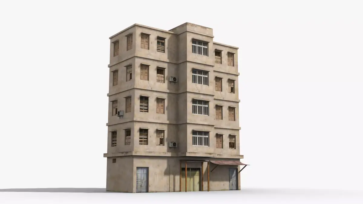 Arab Middle East Building x4 Low-poly 3D model