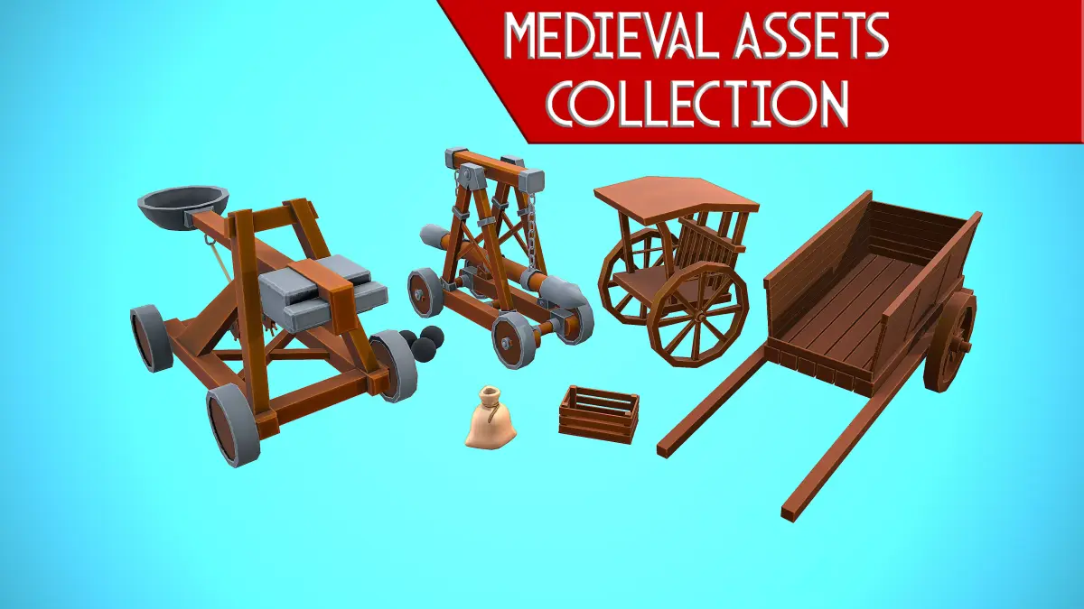 MEDIEVAL SET ASSETS CARTOON STYLIZED 3D Model Pack