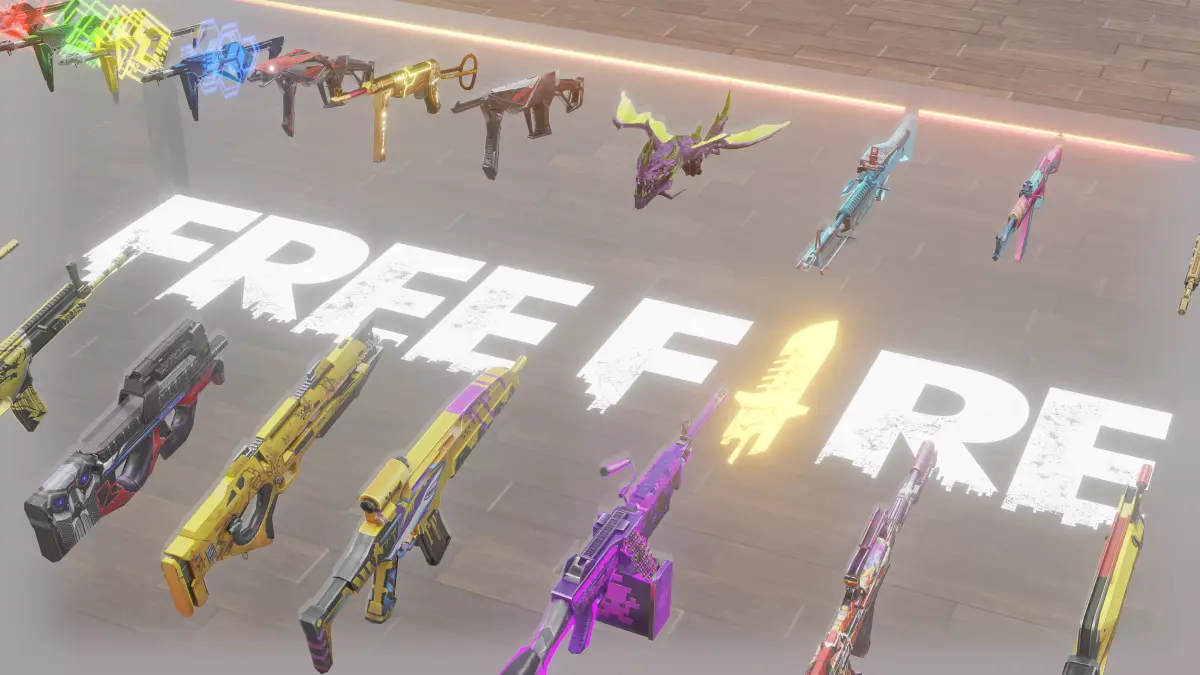 Free Fire Guns - All Guns 3d model Download - Blender 3D model