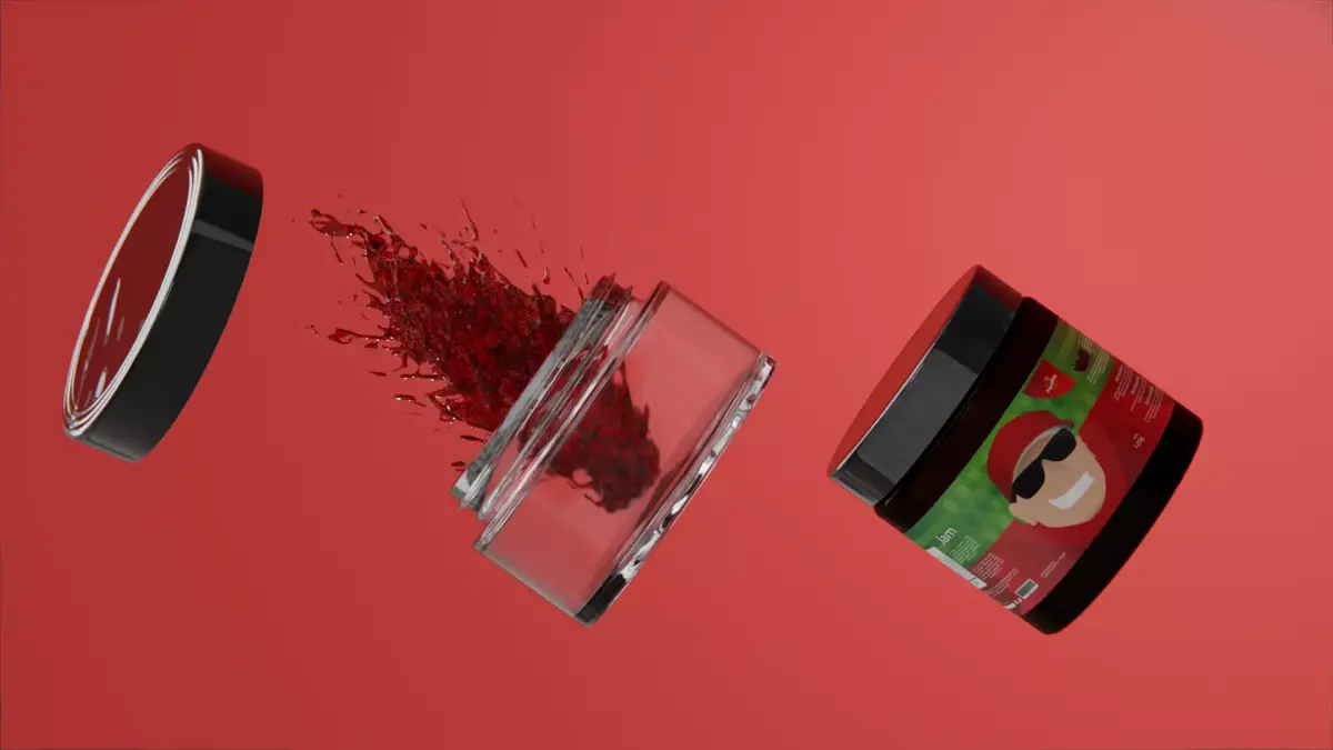 Glass crucible with label white and brown 3D model