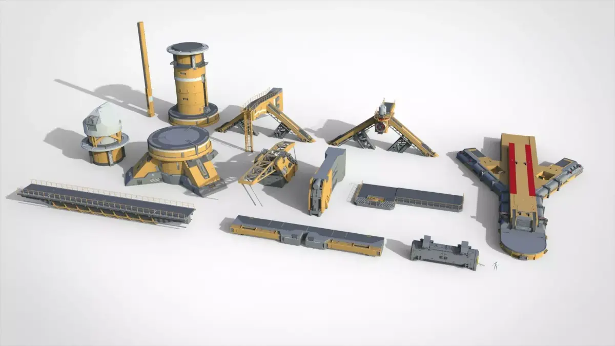 Sci-fi Architecture kitbash 58 3D model