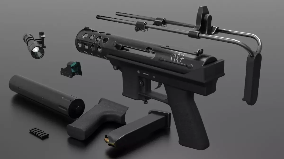 Tec9 Semiauto Pistol Fps - Tps Low-poly 3D model