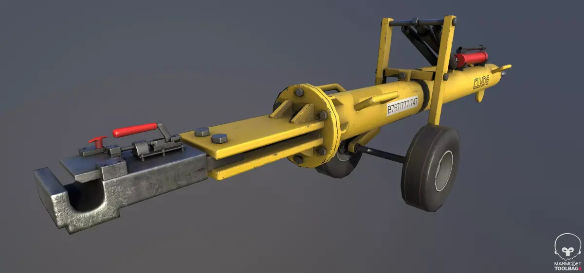 Airport pushback towbar Low-poly 3D model