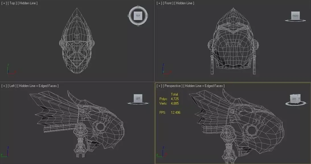 Chocobo Helmet Low-poly 3D model