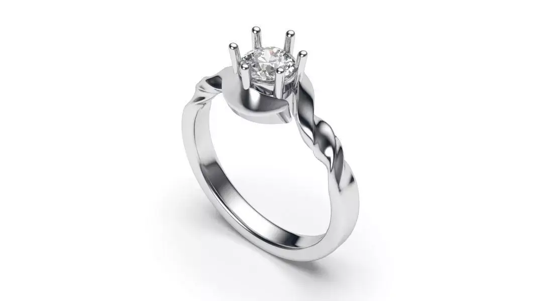solitaire with ring sizes  8 part S95 3D print model
