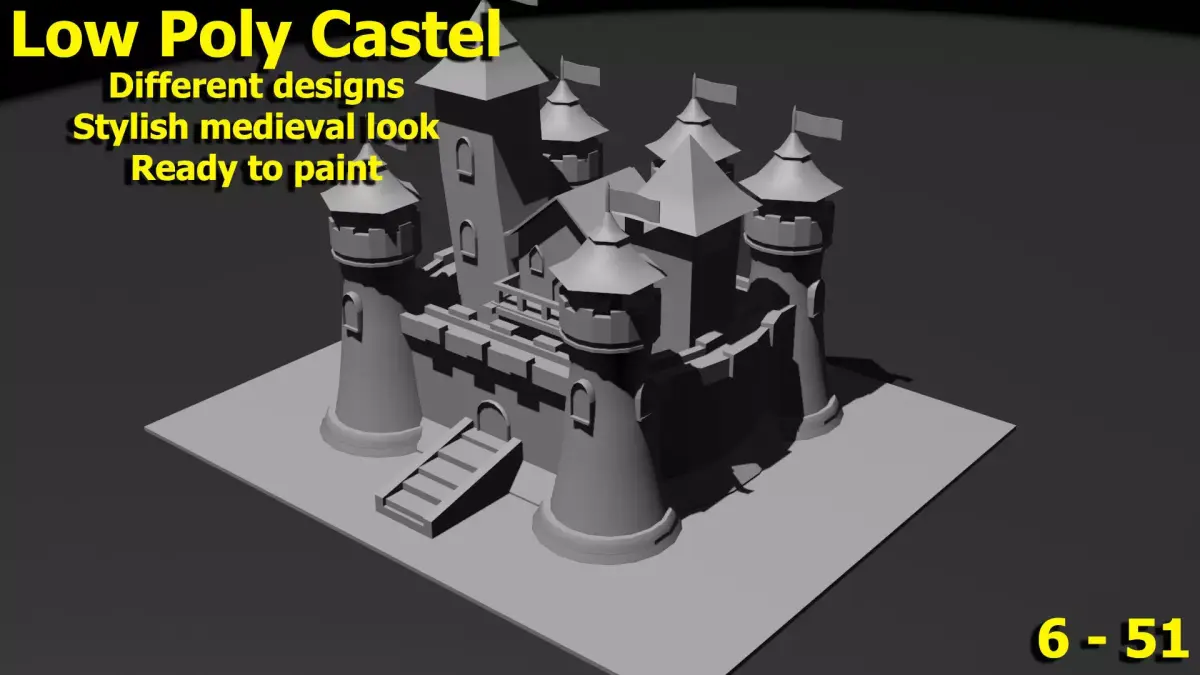 Low Poly Castle 6 Low-poly 3D model