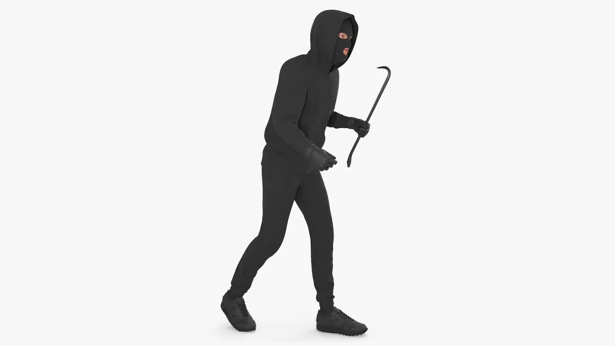 Hooded Thief Figure Stealth Pose 3D model