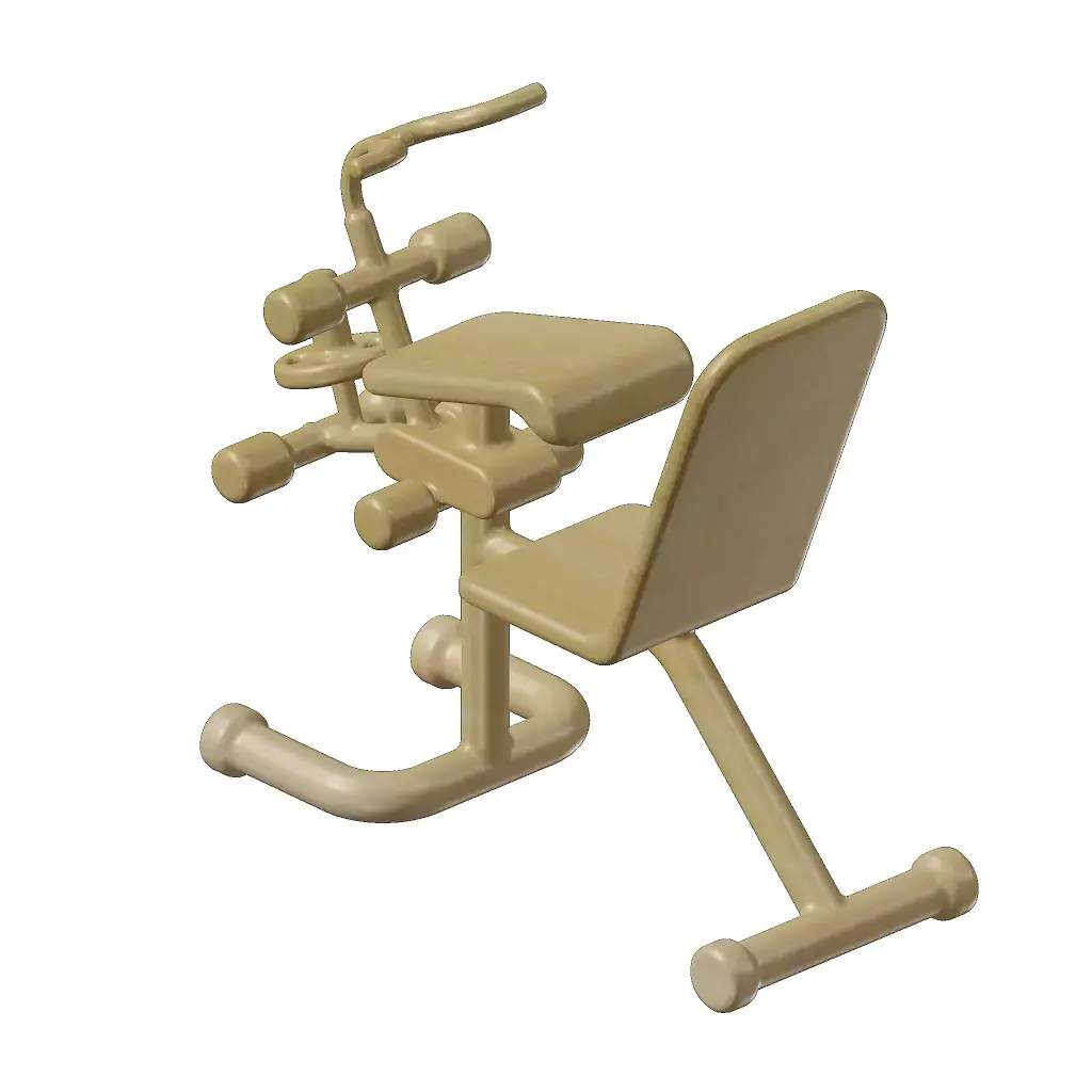 Wooden Gym Fitness Weight Bench Toy 3D model