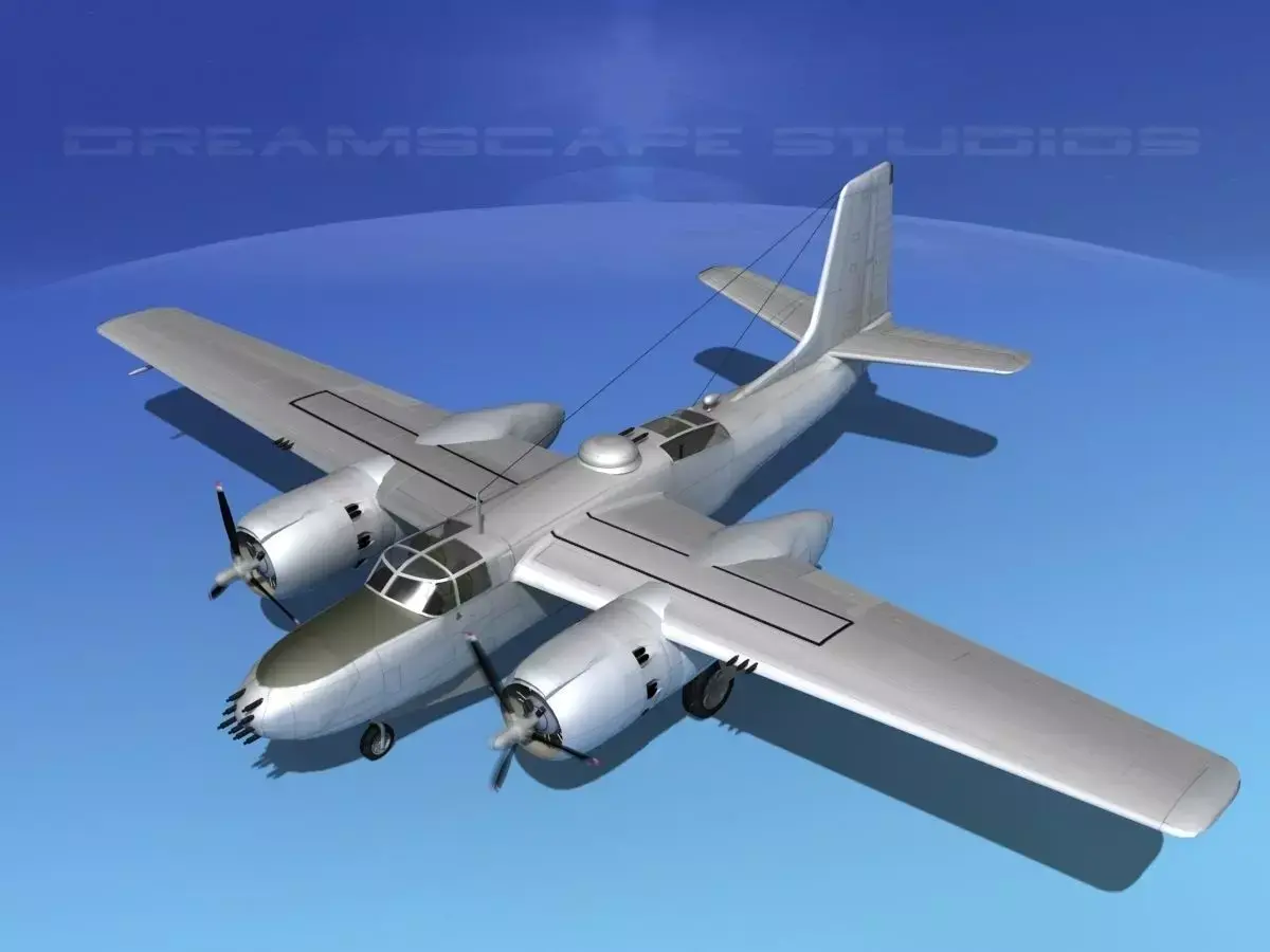 Douglas A-26B Invader Bare Metal 3D model