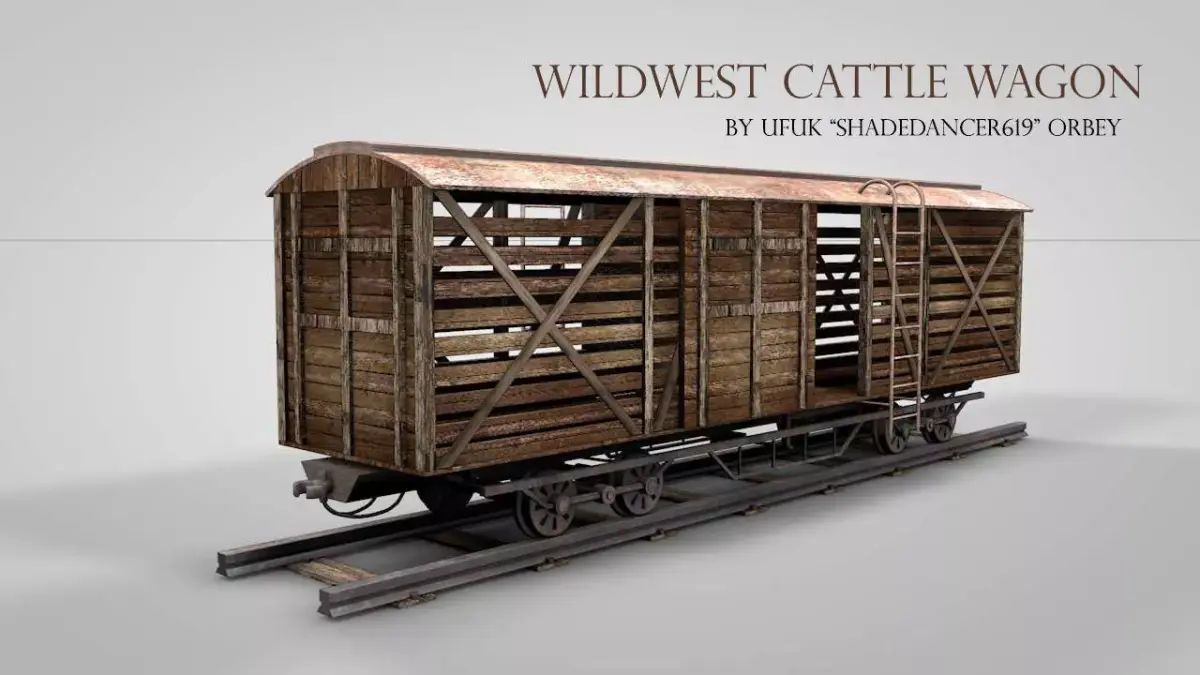 Western Cattle Wagon 3D model