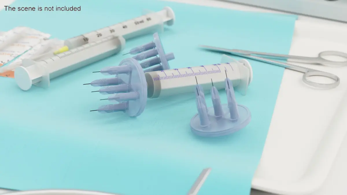 Multi Injector 5 Needles Circular Transparent 3D model