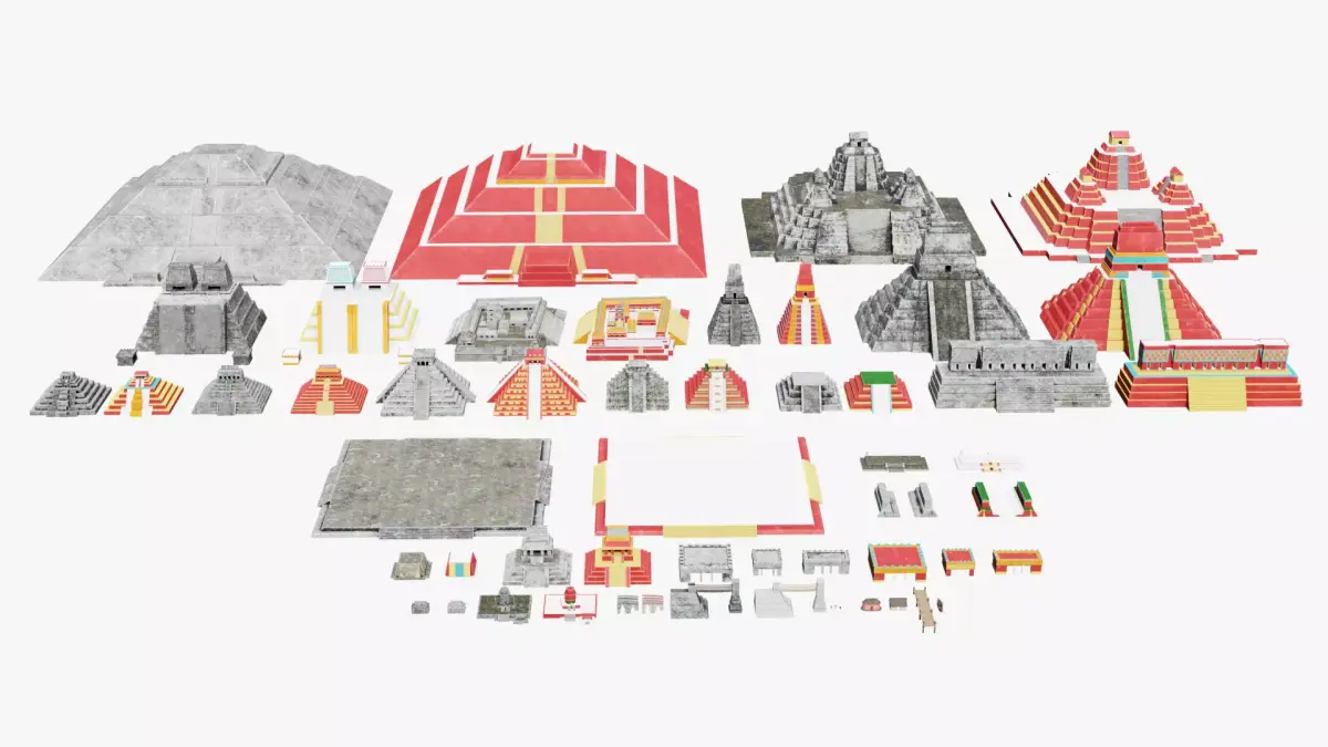Mayan - Aztec Collection Low-poly 3D model