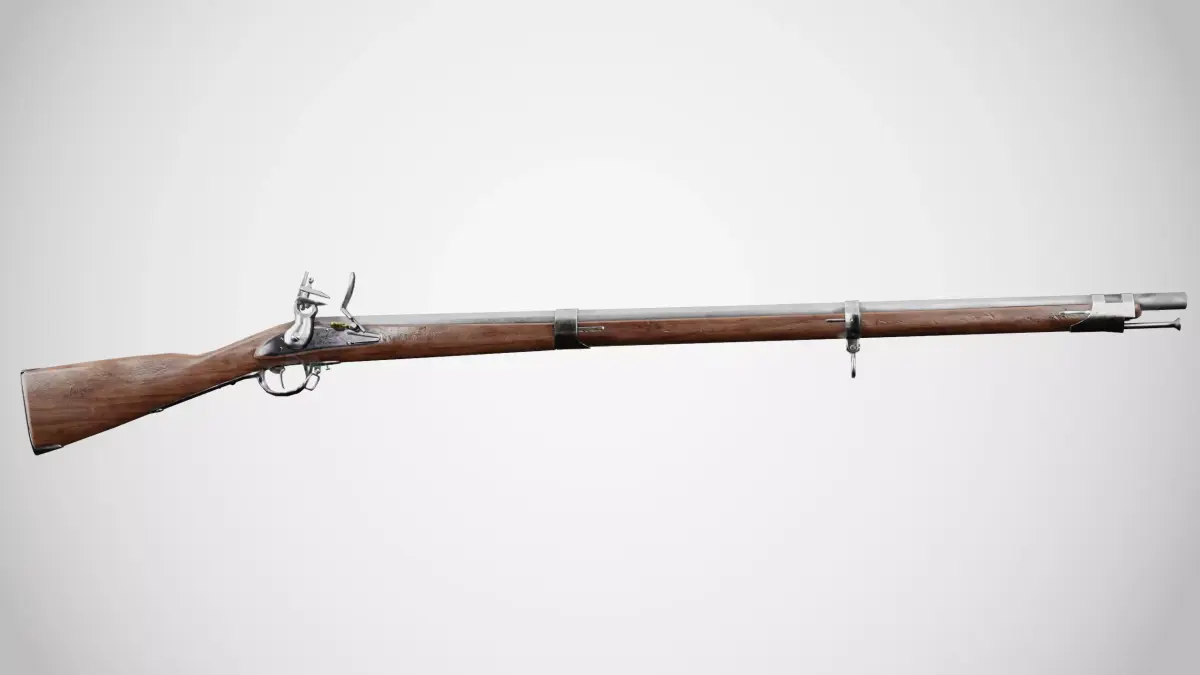 M1777 Flintlock - Charleville Musket Low-poly 3D model