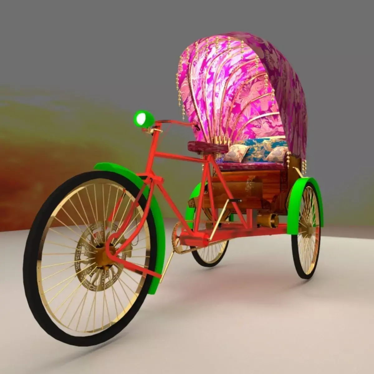 Chinese rick shaw 3D model