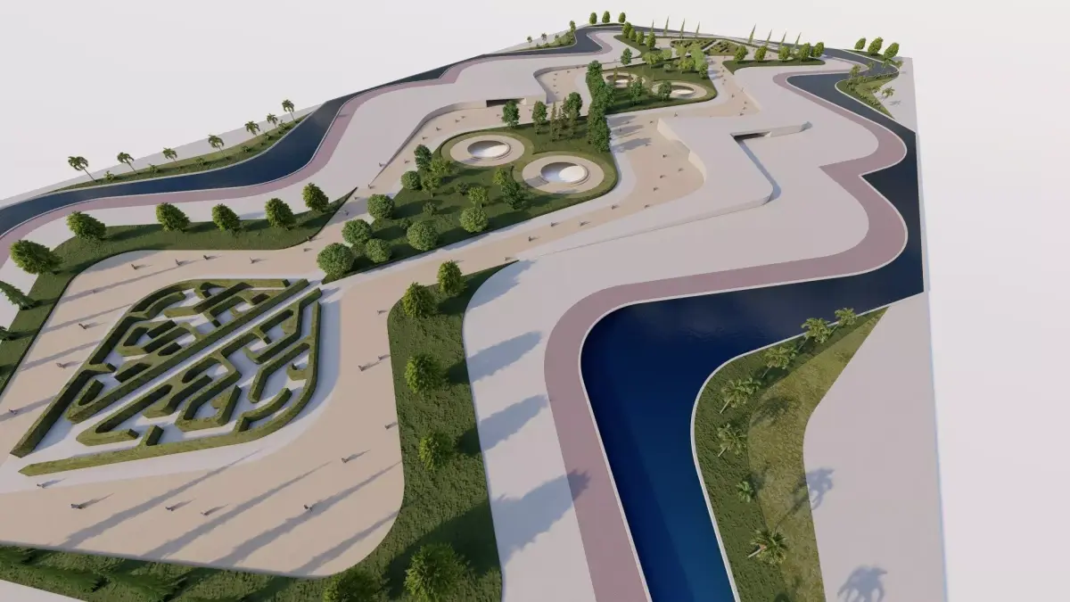 public park-Private Park Landscape 3D model 23
