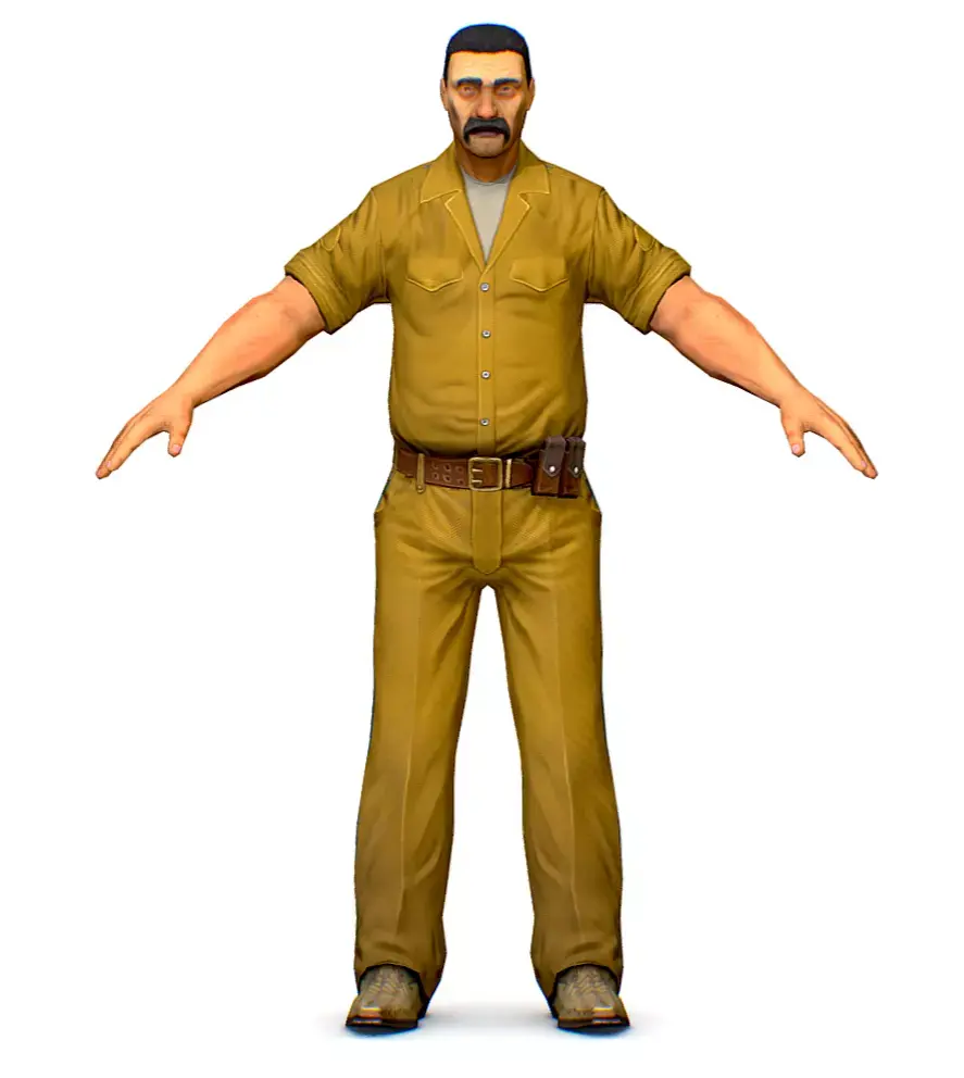 LowPoly Man Boss Slave Driver Chief Solder Low-poly 3D model