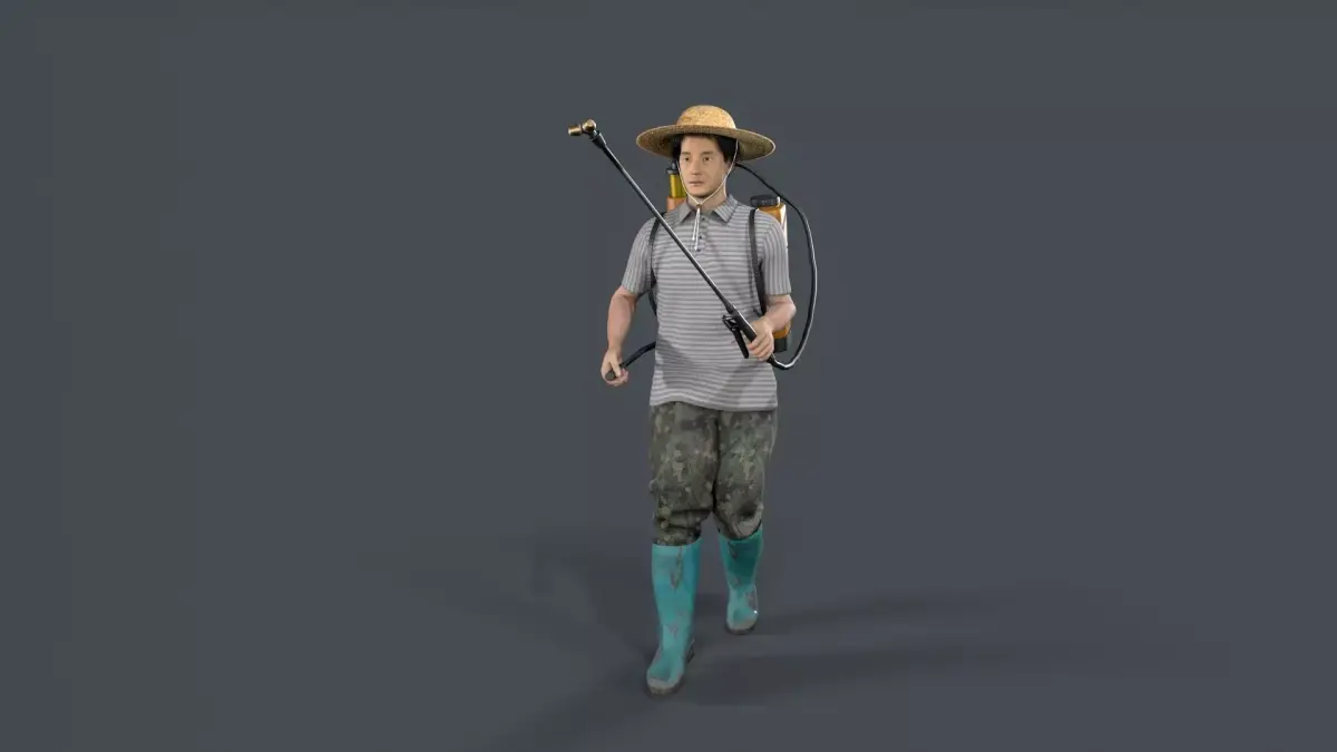 farmer Character Low-poly 3D model