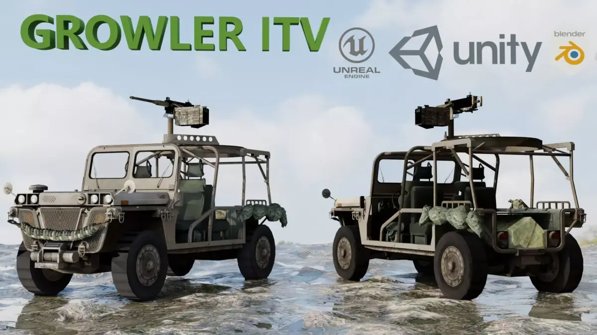 Growler ITV Military Vehicle  Low-poly 3D model