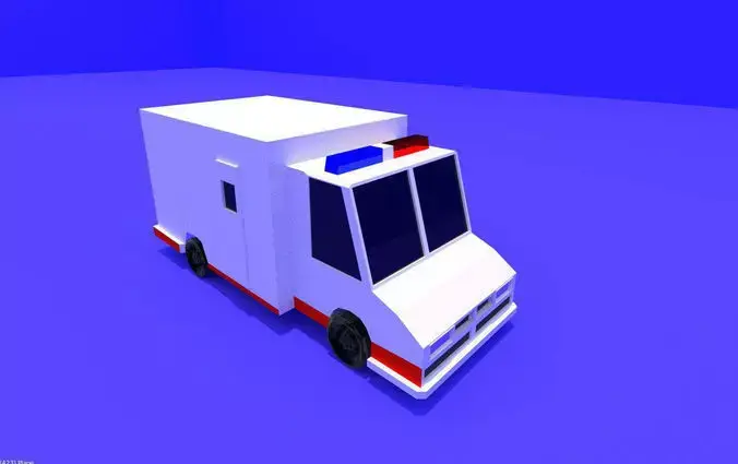 low poly Ambulance Low-poly 3D model purchase