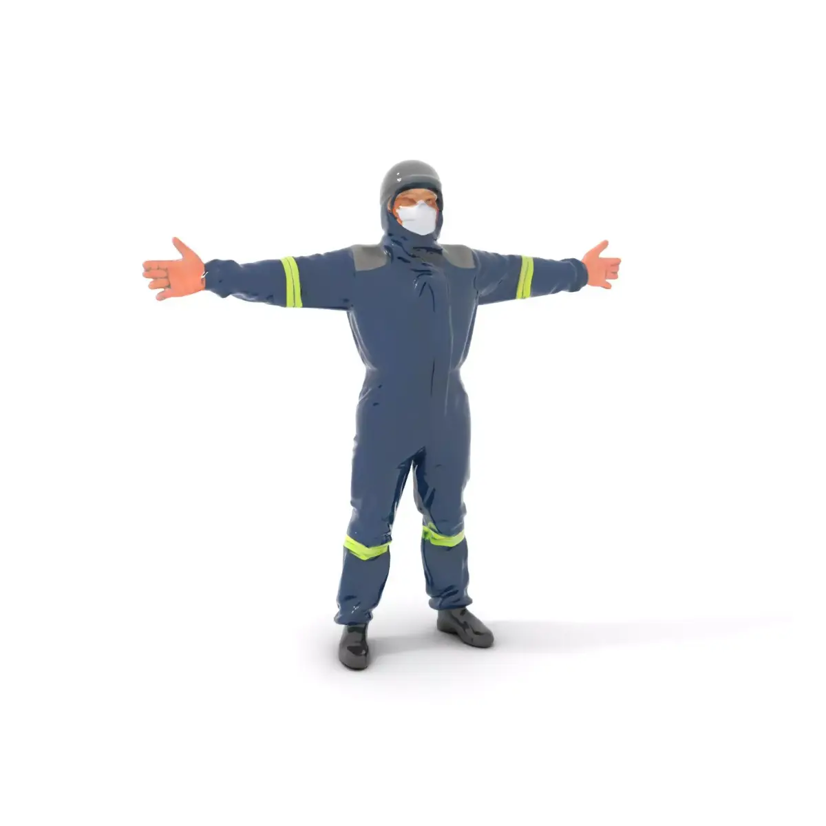 Blue Protective Suit model pack Low-poly 3D model