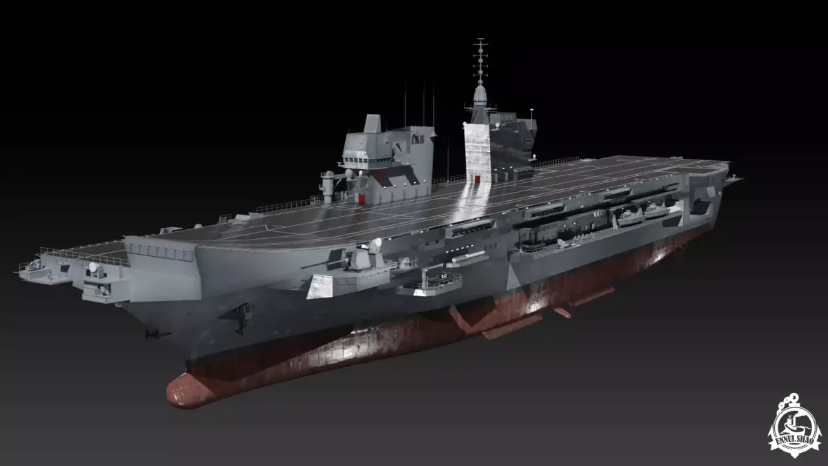 ITS Trieste aircraft carrier Low-poly 3D model