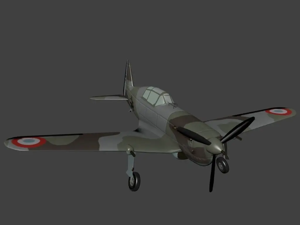 Morane Saulnier MS 406 Low-poly 3D model