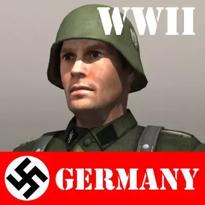 german soldier and kar 98k Low-poly 3D model