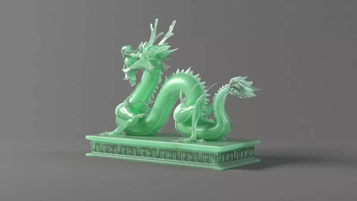 carved model jade seal Panlong Dragons 3D model