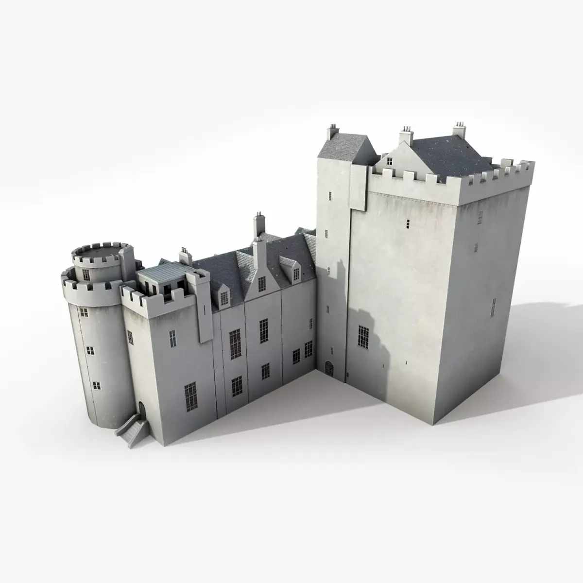 Cairnbulg Castle Low-poly 3D model