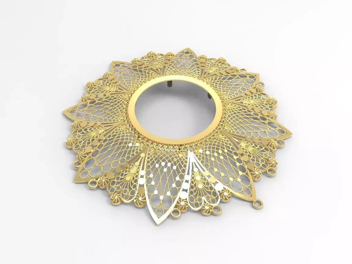 woman big necklace center part 22k c00006 3D print model