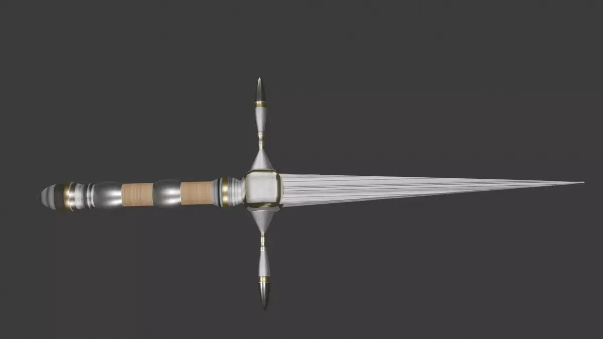 Stilet Dagger 3D Model Low-poly 3D model
