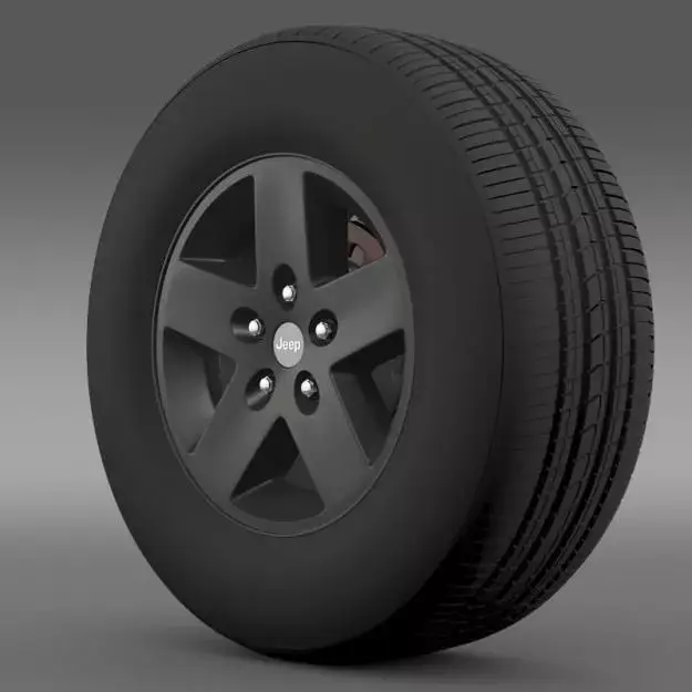 Jeep Wrangler Rubicon black wheel 3D model