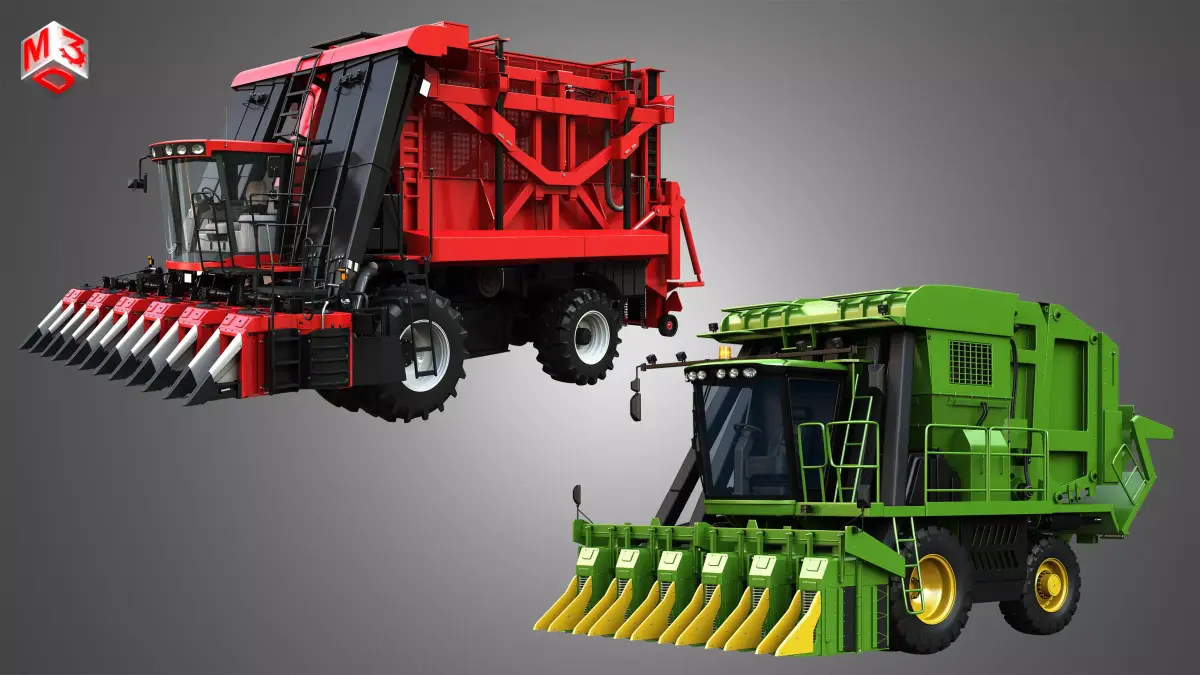 Combine Harvesters - Cotton Pickers  2 in 1 3D Model Pack