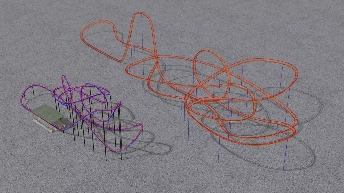 TWO rollercoaster 3D Model Pack 5