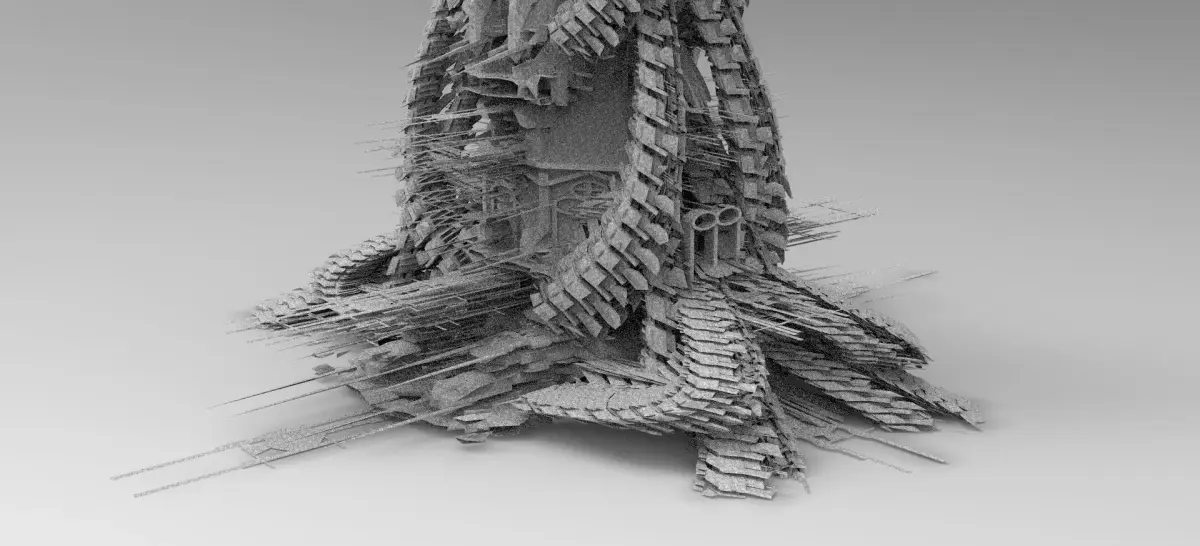 Skeletor Sci fi tower 2 3D model