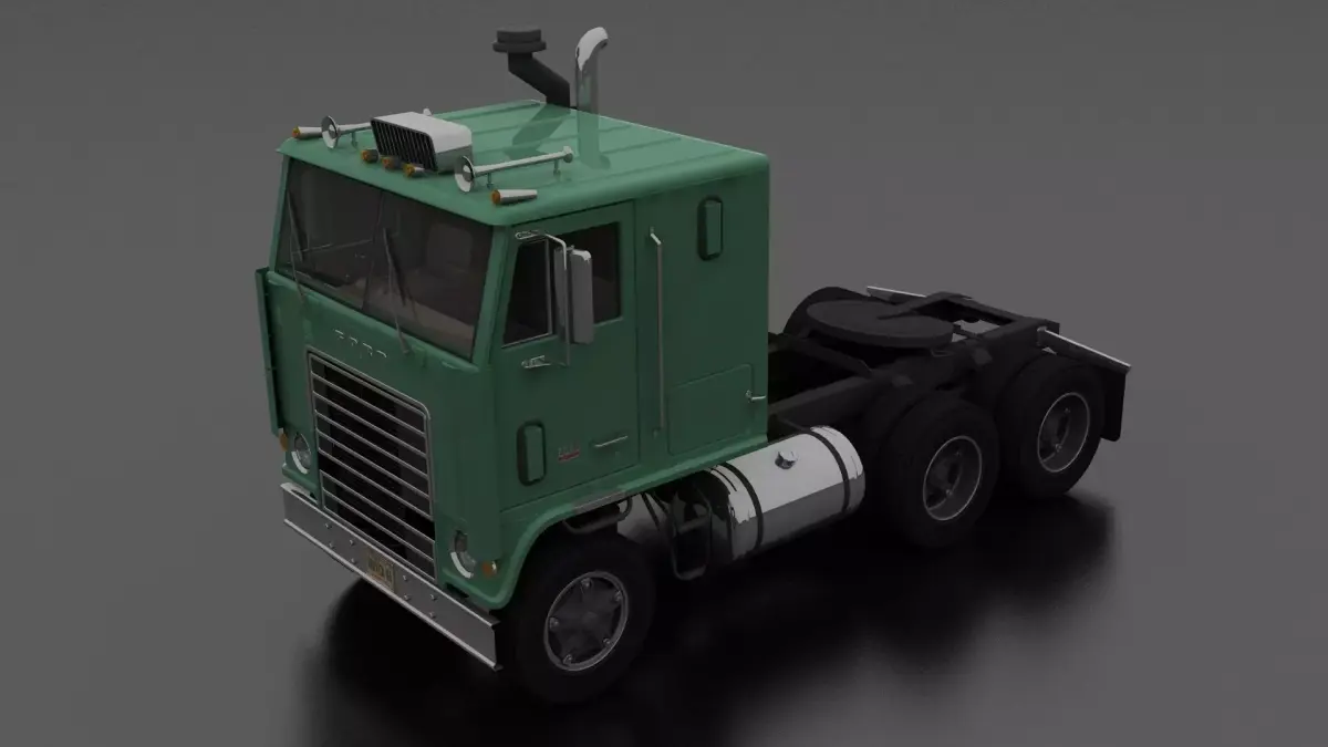 W-Series WT-9000 Semi Truck 1972 Low-poly 3D model