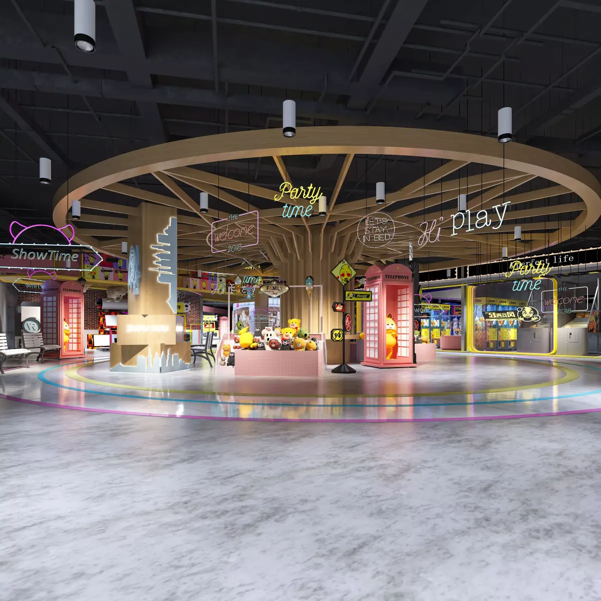 Industrial-style shopping mall - amusement park - toy store 3D model
