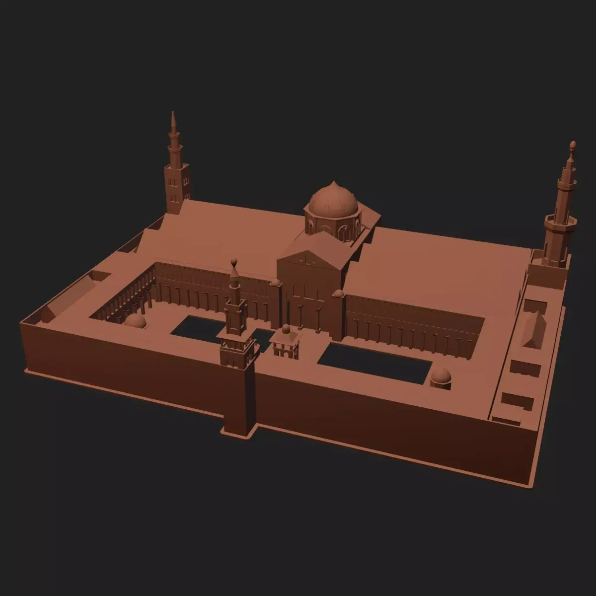 Historic Great Mosque Damascus Architectural Free 3D model