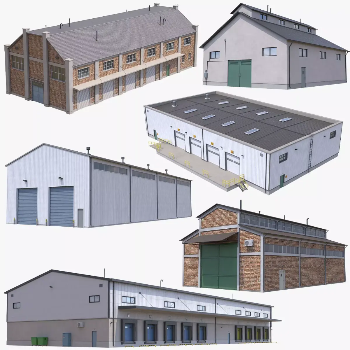 Industrial Buildings Collection PBR 3D Model Pack