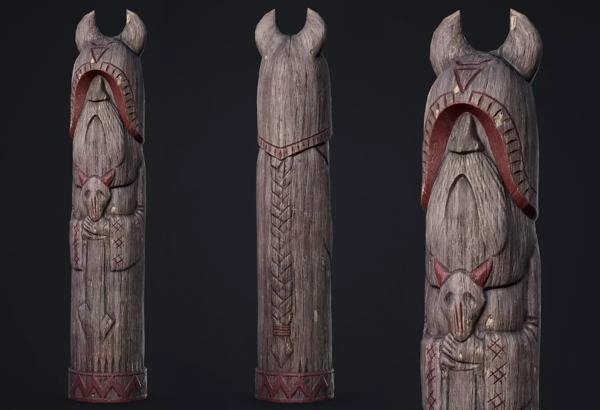 Wooden Totem 8 Low-poly 3D model