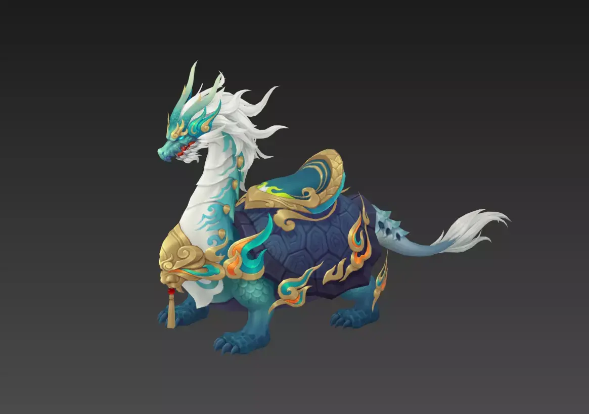 Divine turtle  Xuanwu Low-poly 3D model