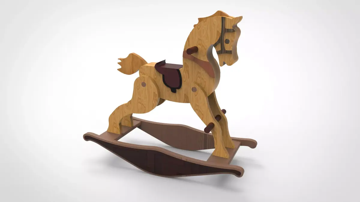 Rocking Horse Wooden Toy 3D model