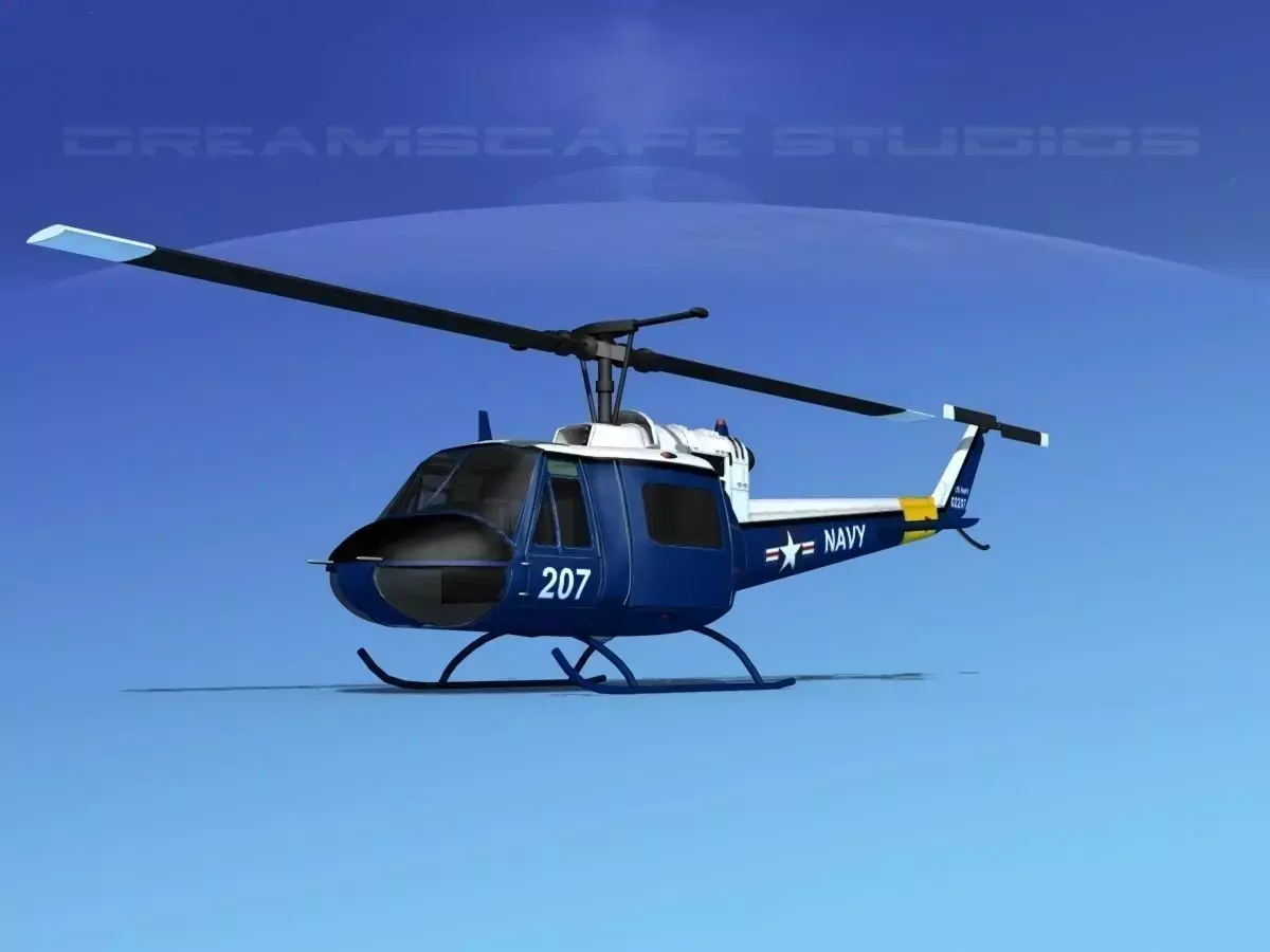 Bell UH-1B Iroquois V11 US Navy 3D model