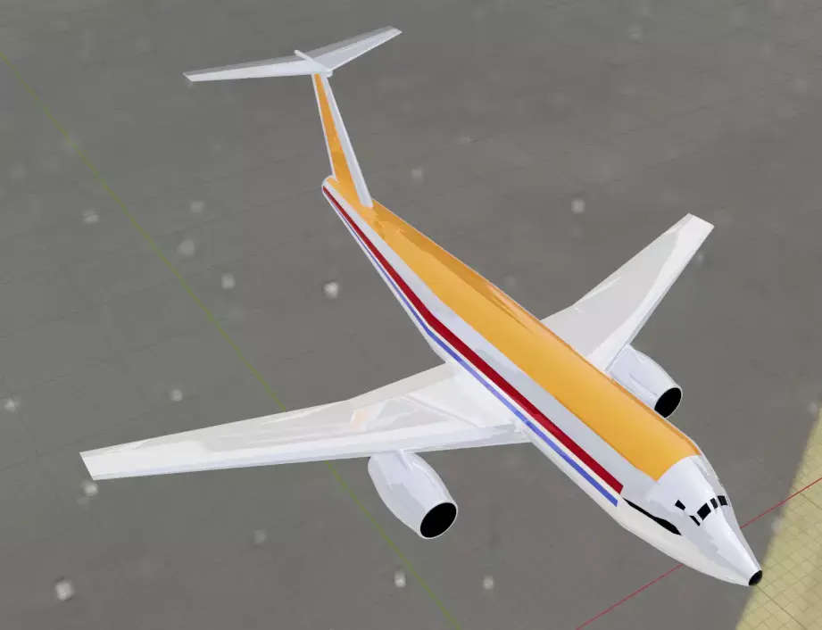 Fictional Twin Engine T-Tail Jetliner F29 Inspired Low-poly 3D model